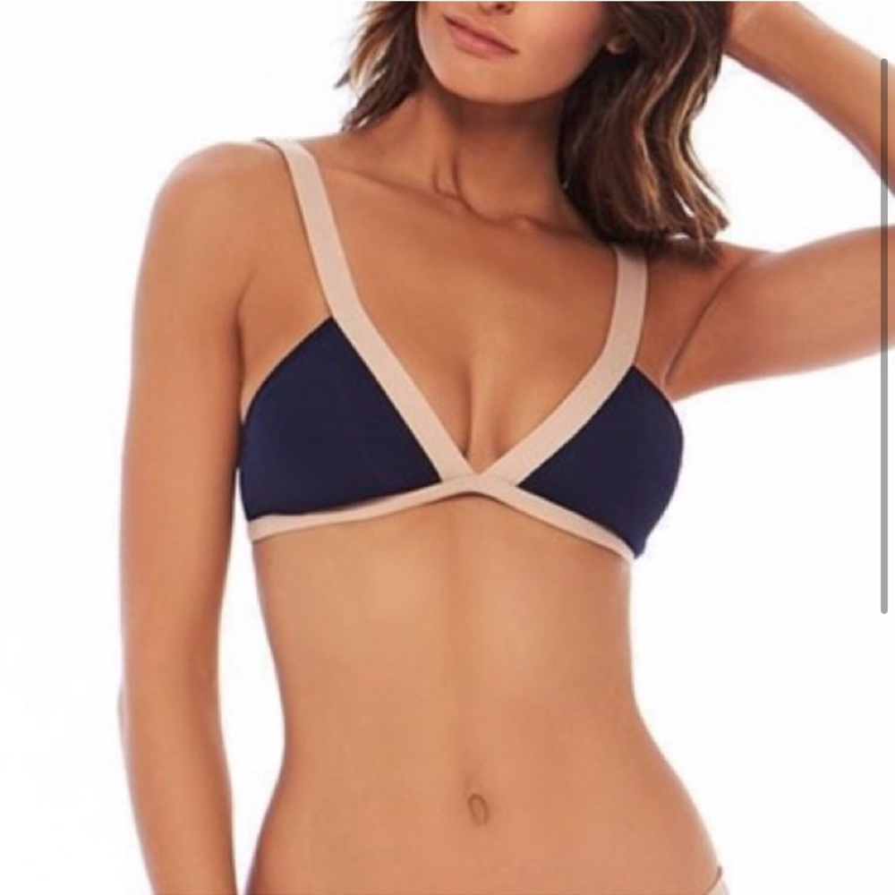 L*Space Navy and Tan Bathing Suit Top
